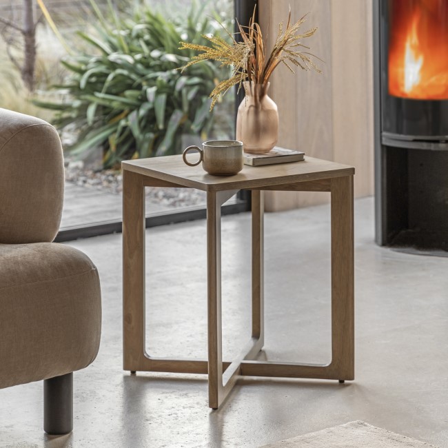 Square Smoked Side Table - Caspian House 