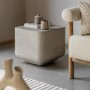 Curved Square Concrete Side Table - Pavia - Caspian House