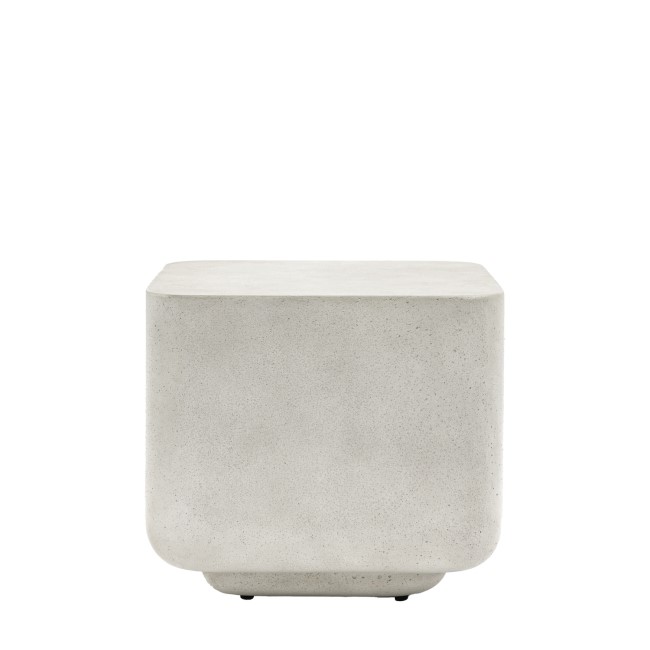 Curved Square Concrete Side Table - Pavia - Caspian House 