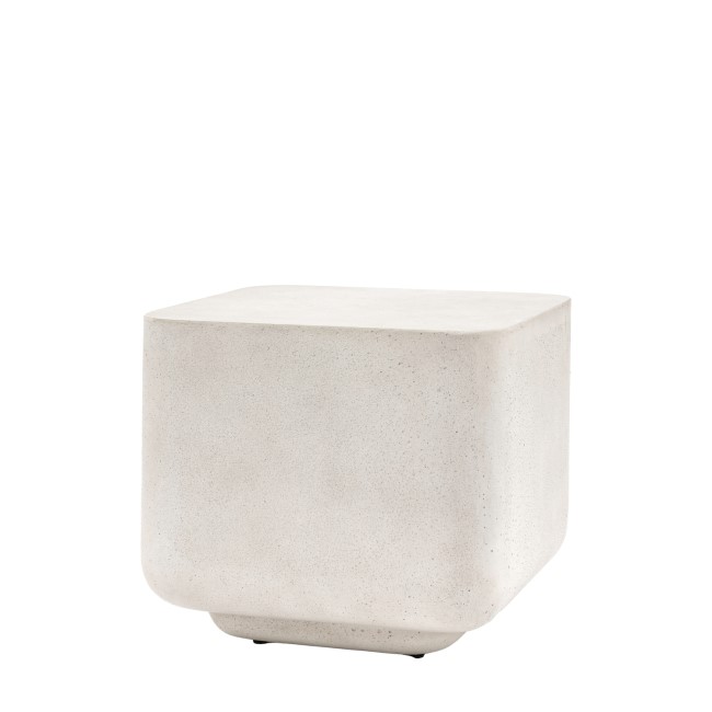 Curved Square Concrete Side Table - Pavia - Caspian House 