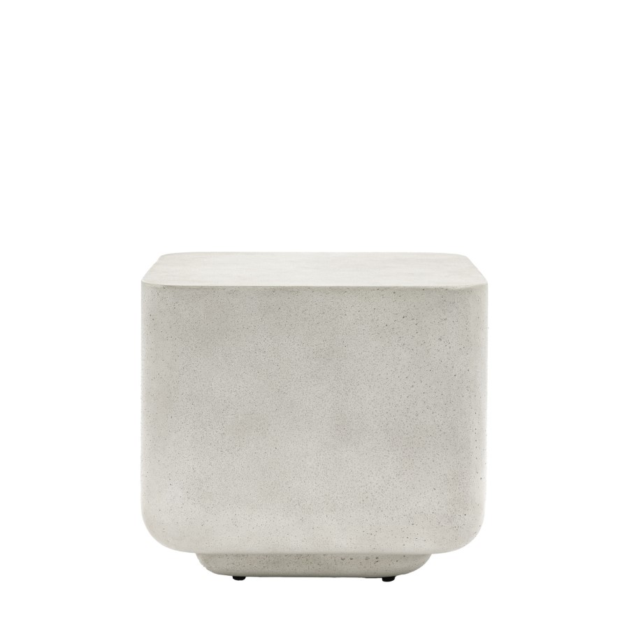 Curved Square Concrete Side Table - Pavia - Caspian House
