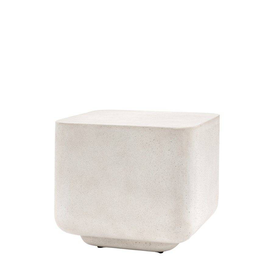 Curved Square Concrete Side Table - Pavia - Caspian House