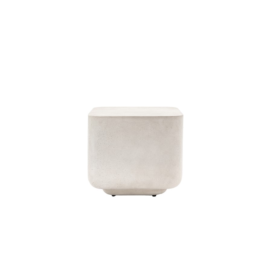 Curved Square Concrete Side Table - Pavia - Caspian House