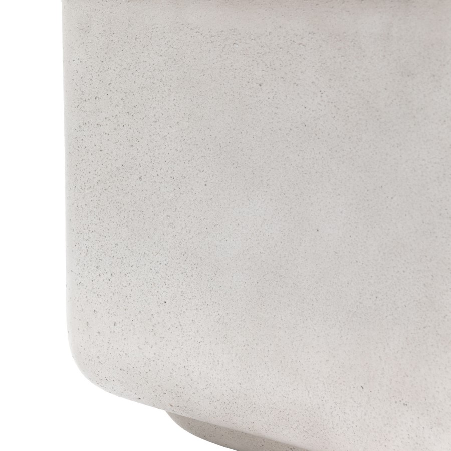 Curved Square Concrete Side Table - Pavia - Caspian House