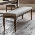 FOL105748 Large Limewash Oak Dining Bench with Bobbin Detail  -  145cm  -  Seats 2  -  Artisan  -   Caspian House