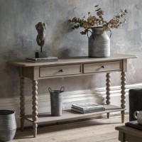Oak Large Console Table with 2 Drawers - Artisan - Caspian House