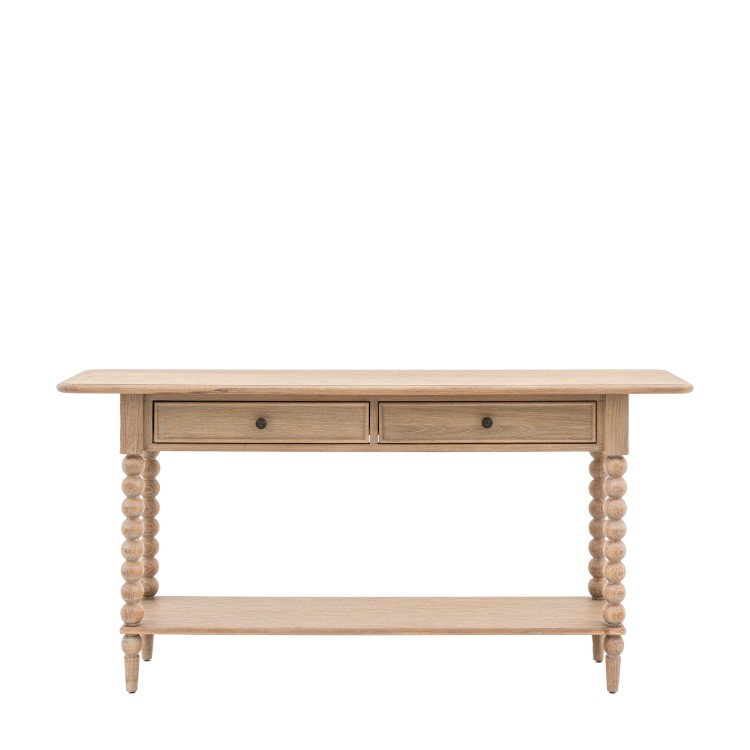 Oak Large Console Table with 2 Drawers - Artisan - Caspian House