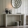 Large White Wash Mango Wood Console Table - Lowa - Caspian House