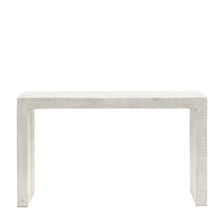 Large White Wash Mango Wood Console Table - Lowa - Caspian House 