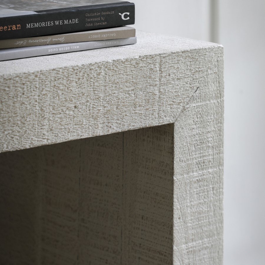 Large White Wash Mango Wood Console Table - Lowa - Caspian House