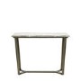 Marble Effect Green Round Console Table with Brass Legs - Lusso - Caspian House