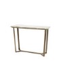 Marble Effect Green Round Console Table with Brass Legs - Lusso - Caspian House