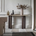 FOL105757 Travertine Console Table with Mango wood Legs - Trevi - Caspian House