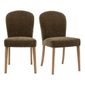 A1/FOL105760 ONLY OPENED - Set of 2 Green Upholstered Dining Chairs - Hinton - Caspian House 