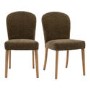 Set of 2 Green Fabric Dining Chairs - Hinton - Caspian House 