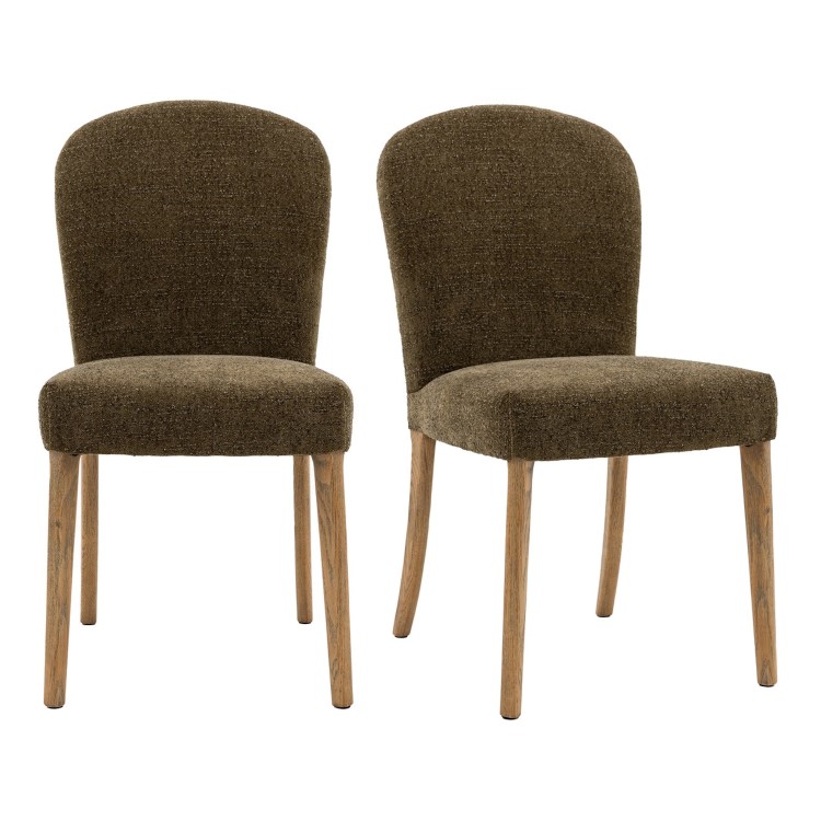 ONLY OPENED - Set of 2 Green Upholstered Dining Chairs - Hinton - Caspian House 