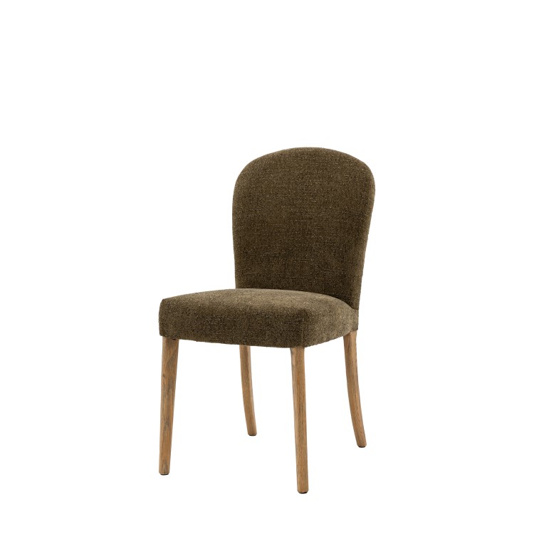 ONLY OPENED - Set of 2 Green Upholstered Dining Chairs - Hinton - Caspian House 