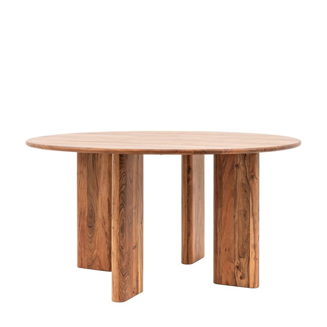 Round Wooden Dining Table with 3 legs seats 6 - Borden - Caspian House 