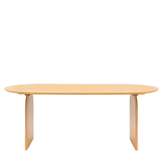 Curved Wooden Dining Table Seats 6 - Geo - Caspian House 