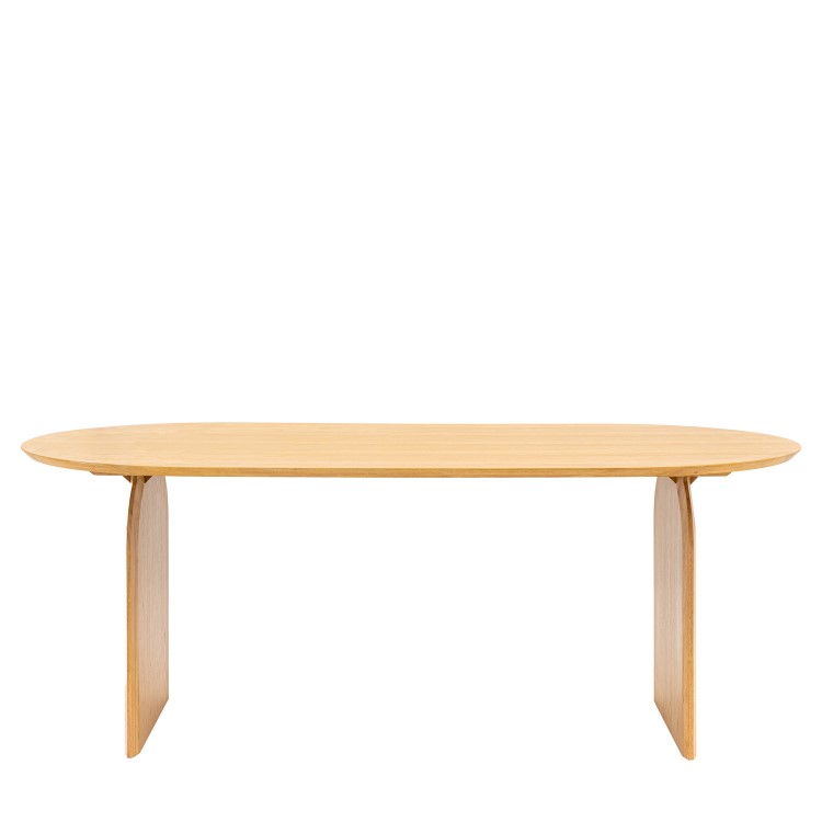 Curved Wooden Dining Table Seats 6 - Geo - Caspian House 