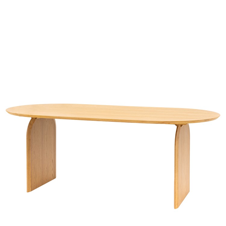 Curved Wooden Dining Table Seats 6 - Geo - Caspian House 