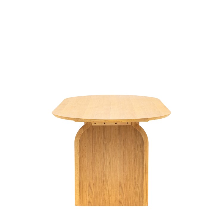 Curved Wooden Dining Table Seats 6 - Geo - Caspian House 