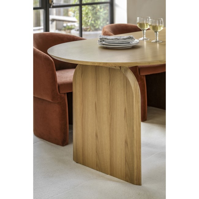 Curved Wooden Dining Table Seats 6 - Geo - Caspian House 