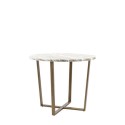 FOL105763 Marble Effect Green Round Dining Table with Brass Legs - Lusso - Caspian House 