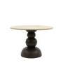 Mango Wood Dining Table With Travertine Top Seats 4  - Scuplt - Caspian House
