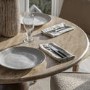 Mango Wood Dining Table With Travertine Top Seats 4  - Scuplt - Caspian House