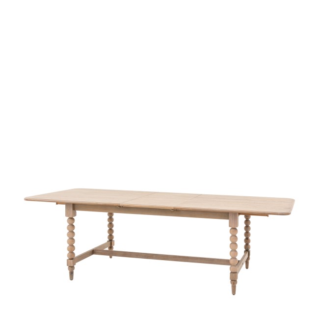 Large Oak Extendable Dining Table with Bobbin Detail seats 8 - Artisan - Caspian House 