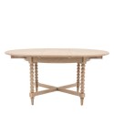 FOL105766 Round Oak Extendable Dining Table with Bobbin Detail seats 6 - Artisan - Caspian House 