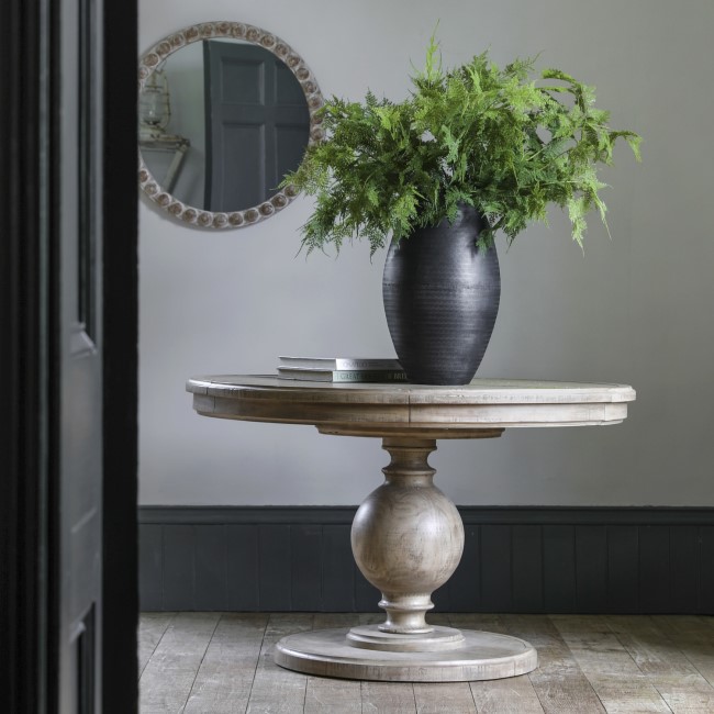 Round to Oval Extendable Pedestal Dining Table - Vancouver - Caspian House