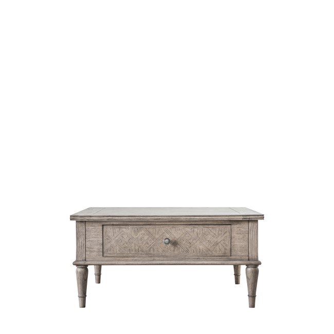 Wooden Farmhouse Coffee Table with 2 Drawers Maverick- Caspian House 