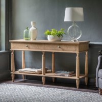 Wooden Farmhosue Console Table with 2 Drawers Maverick- Caspian House