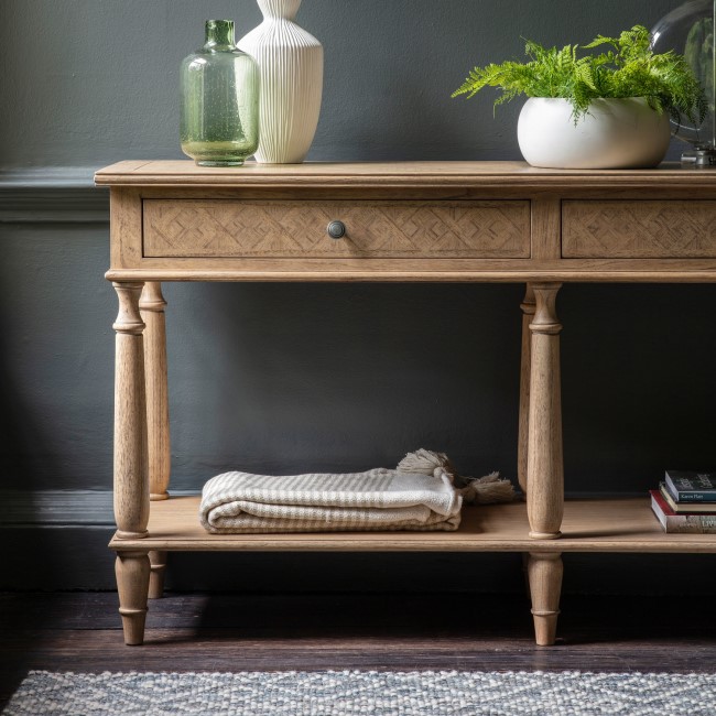 Wooden Farmhosue Console Table with 2 Drawers Maverick- Caspian House