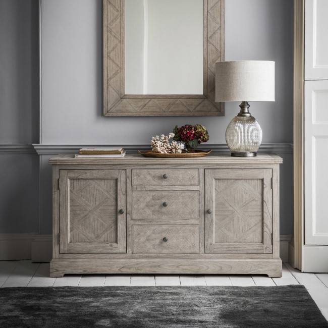 Wooden Farmhosue Sideboard with 2 Doors 3 Drawers Maverick- Caspian House