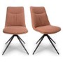 Set of 2 Coral Swivel Dining Chairs- Abigail 