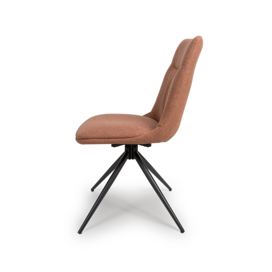 Set of 2 Coral Swivel Dining Chairs- Abigail 