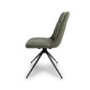 Set of 2 Green Swivel Dining Chairs- Abigail 