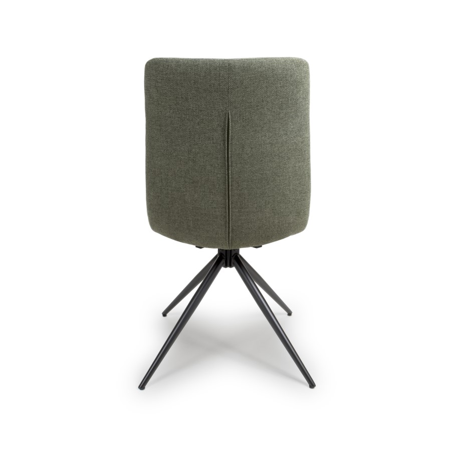 Set of 2 Green Swivel Dining Chairs- Abigail 