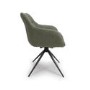 Set of 2 Green Swivel Tub Dining Chairs- Abigail