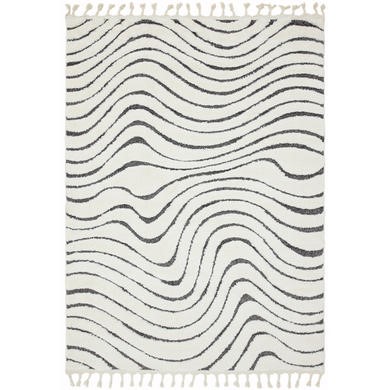 Large Abstract Cream & Rug Fringed Edging 290 x 200 cm Ripple Ariana
