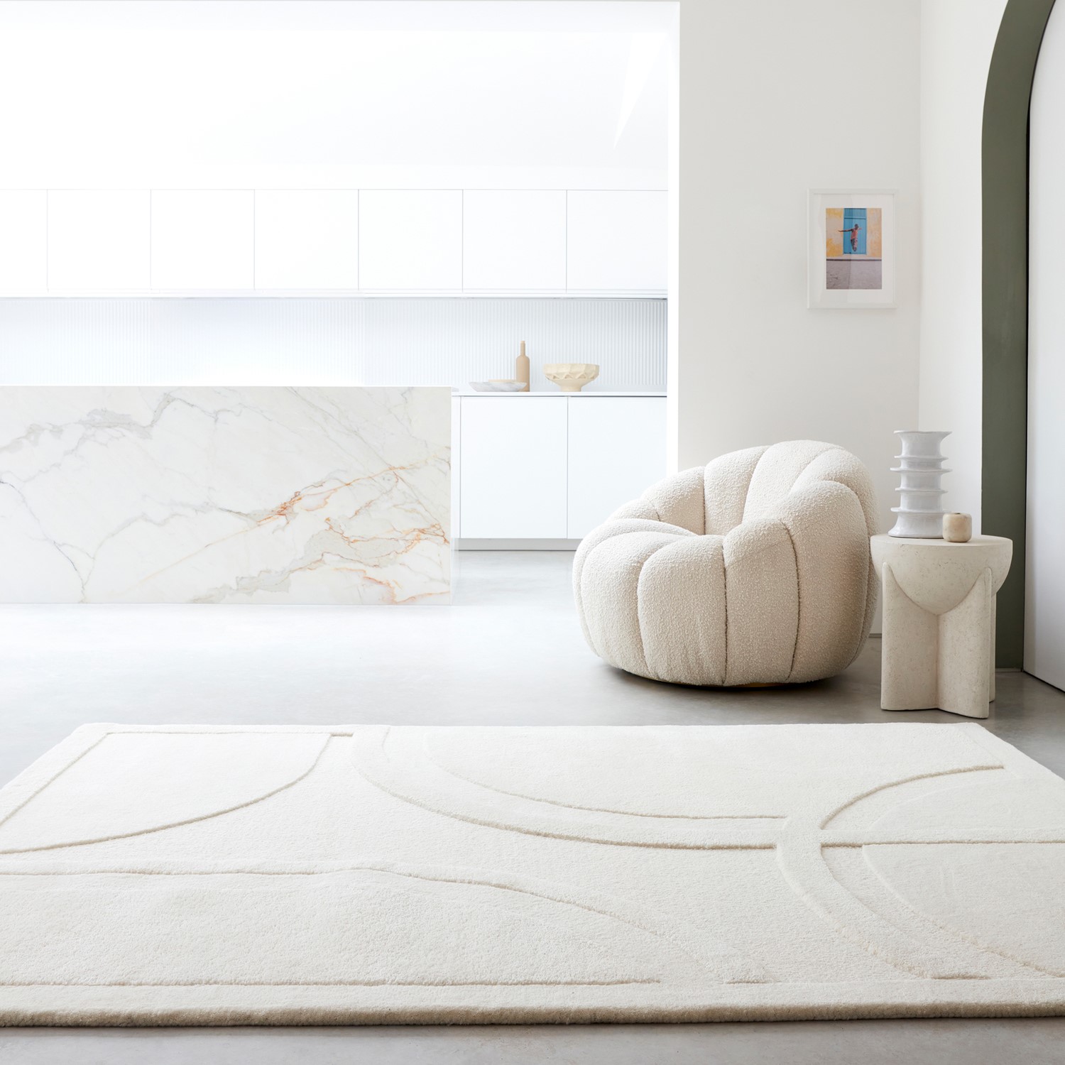Hand Carved Rug 170 x 120 cm Movement Olsen