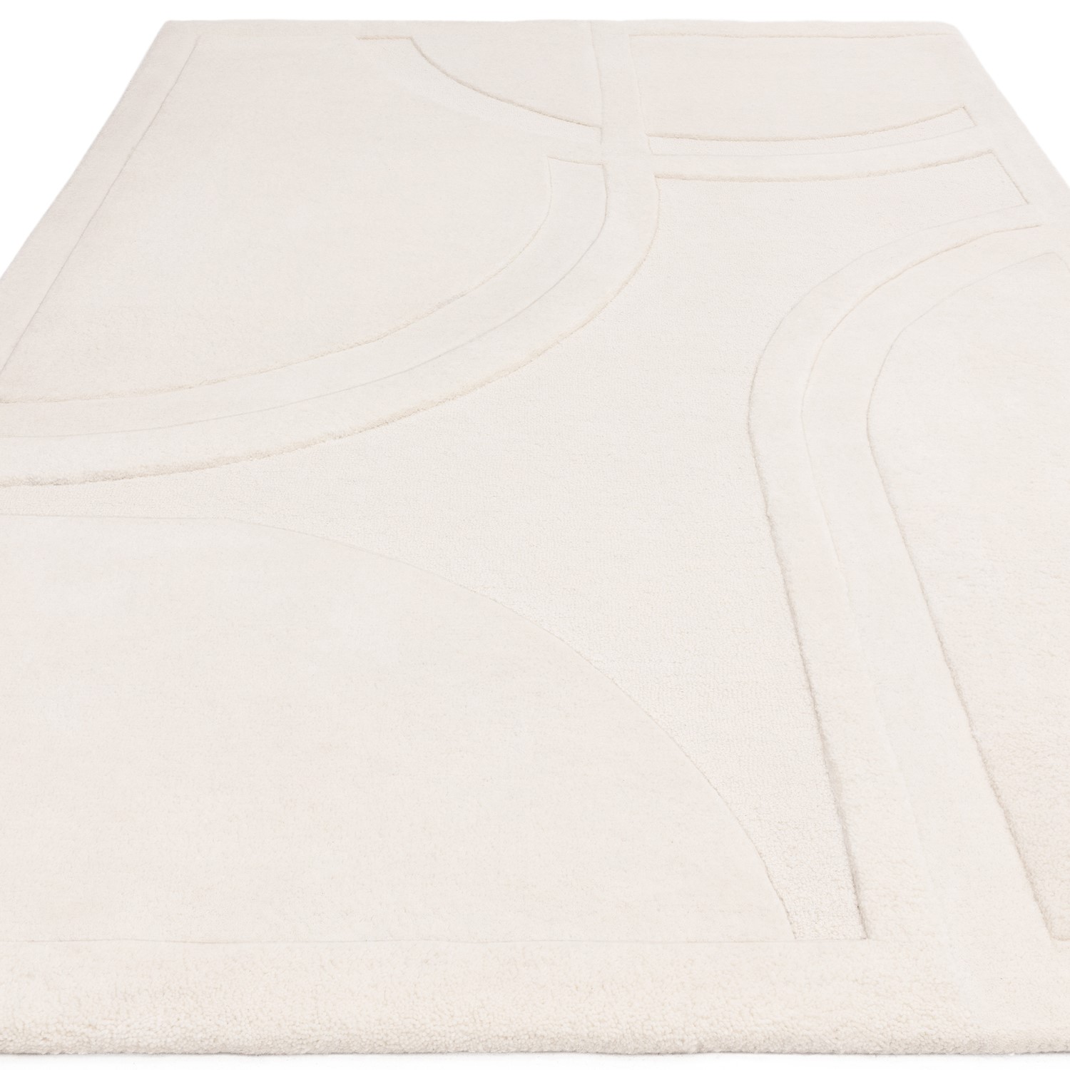 170cm Rug Hand Carved Cream Rug - 170 x 120 cm - Movement - Olsen - Furniture123