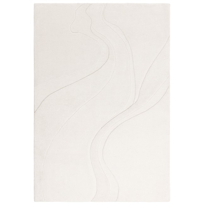 Large Hand Carved Cream Rug - 290 x 200 cm - Glide - Olsen