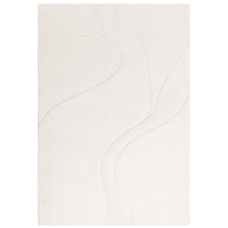 Large Hand Carved Cream Rug - 290 x 200 cm - Glide - Olsen