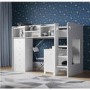 Junior High Sleeper Bed with Desk and Storage in White - Wizard - Flair