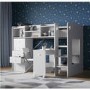Junior High Sleeper Bed with Desk and Storage in White - Wizard - Flair