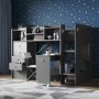 Junior High Sleeper Bed with Desk and Storage in Grey - Wizard - Flair